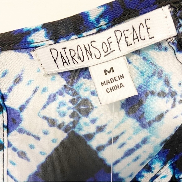 NWTs Patrons of Peace | Smocked Tie Dye Print Blouse Size Medium - Picture 3 of 11